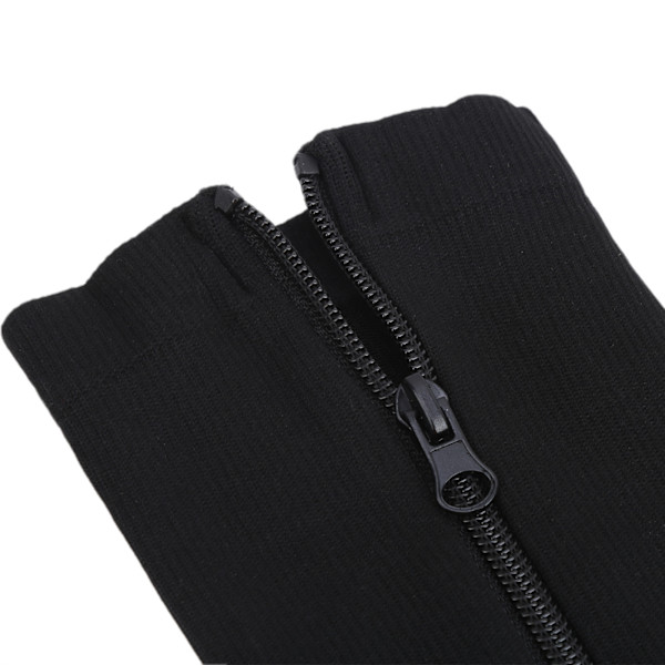 2 st Mellanrör Formning Ven Sport Elasticitet Kompressionsstrumpor med Dragkedja Vad Smalnande (Dragkedjestrumpor (svart kopparbotten) L/XL)