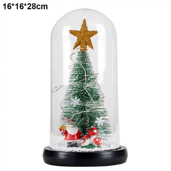 Christmas Tree in Glass Dome Small Christmas Tree Lighting Des