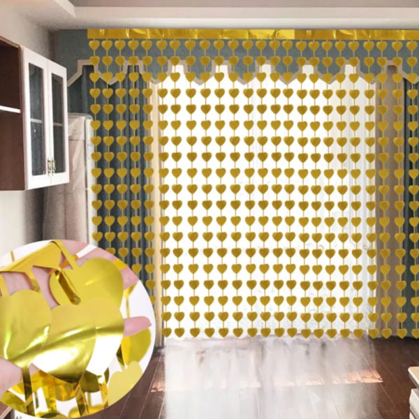 2 st kärleksregn gardin, används för förlovning bröllopsfest dek
