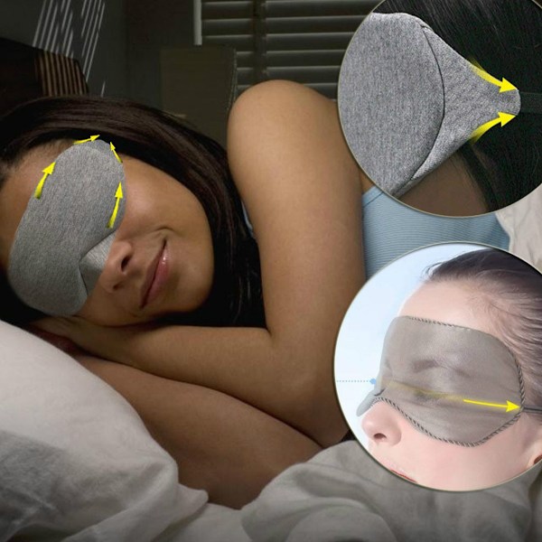 Sovmask i bomull för unisexkomfort, bred och mjuk resekompis för djup vila