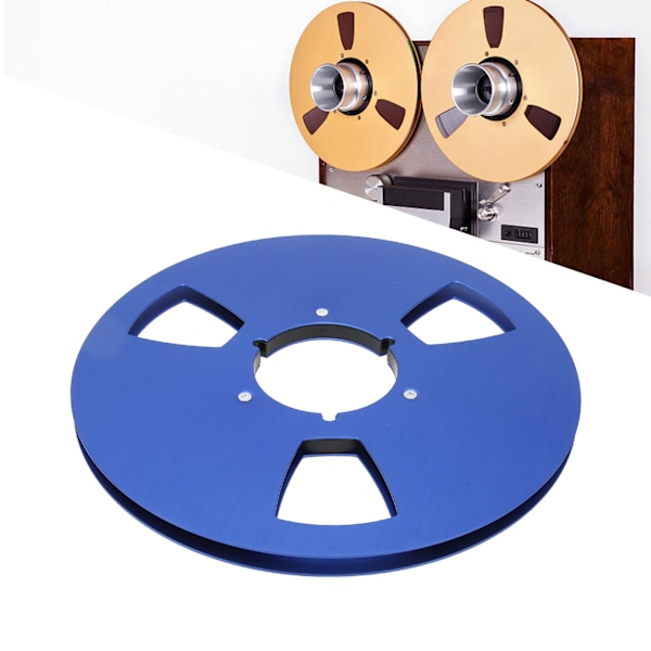 1/4 10.5 Inch Empty Takeup Reel 3 Hole Aluminum Alloy Universal Opening Machine Part Sound Tape Takeup Reel for Pioneer Blue