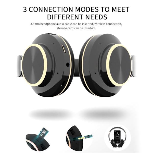 08S Headset Bluetooth 5.0 HiFi Vikbart Teleskopiskt Sport Datorspel Hörlurar Vit