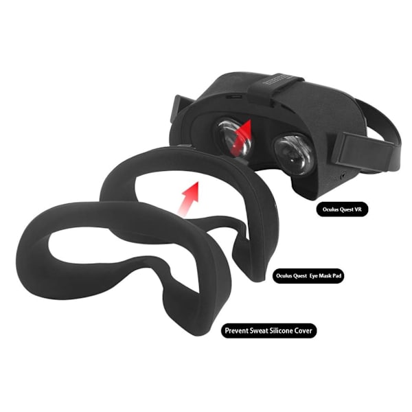 VR-maski Oculus Quest VR -pelikuulokkeille, suojaava silikoni