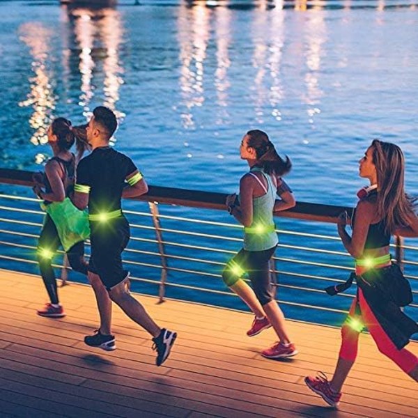 Reflexband med hög synlighet för utomhusaktiviteter, säkerhetsreflex med bekväma justerbara remmar, 360 graders reflektion för löpning,