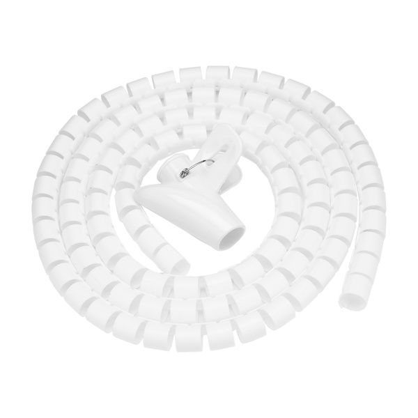 Flexibel spiralformad kabelorganisatör sladdskydd kabelförvaring vit 1,5 m * 16 mm