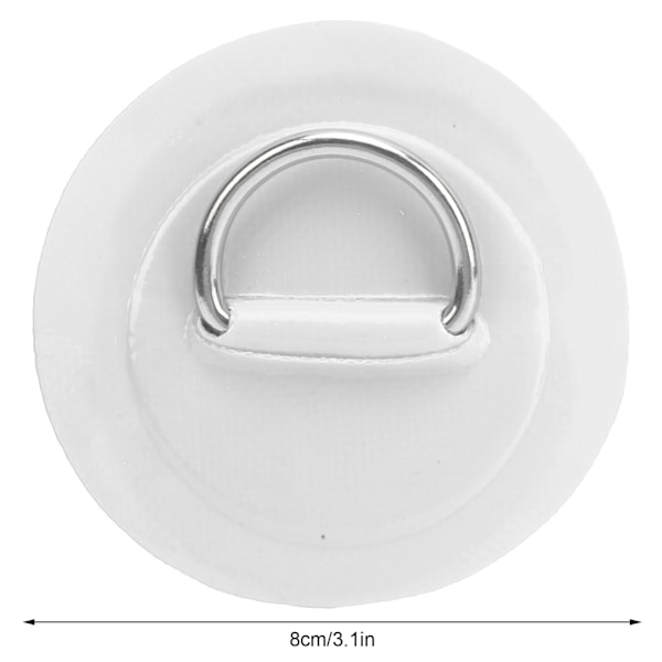 2 st uppblåsbara båt kajak DRing pad lapp PVC marin rostfritt stål fast spänne (vit)