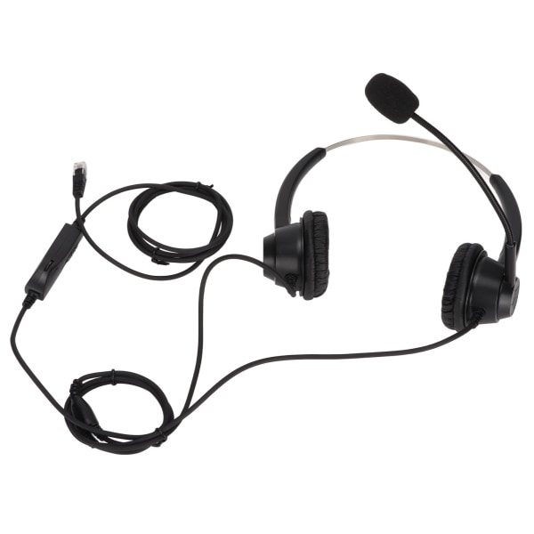 H360DRJ9MV RJ9 Kontor Headset Binaural Telefon Headset med Justerbar Højttalerstyrke og Mikrofon Mute