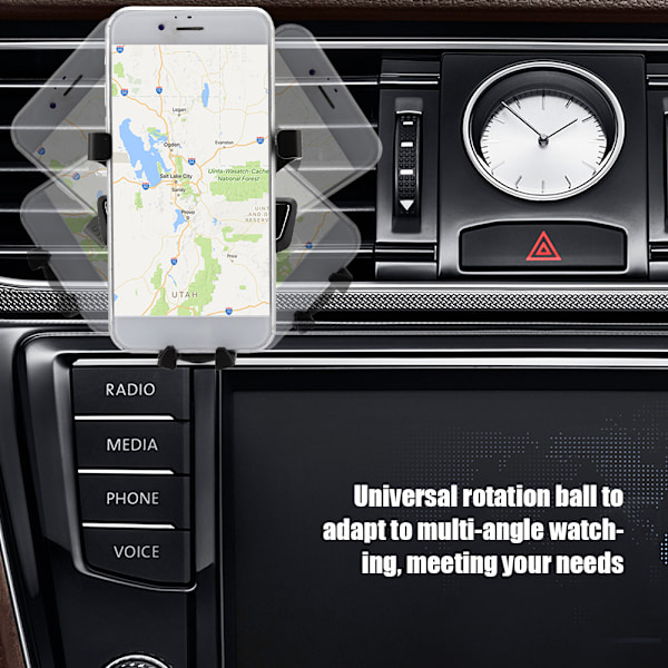 Universell bil luftventil mobiltelefonholder støtte 360° rotasjon justerbar monteringsstativ