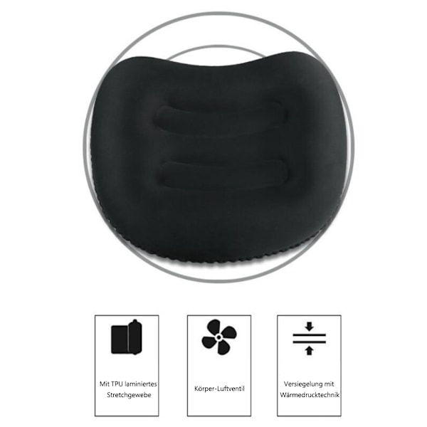 Multifunktionell Kudde, Ergonomiskt Nackstöd med U-formad Design, Ultralätta Uppblåsbara Campingkuddar, Polyesterfibermaterial Erbjuder En