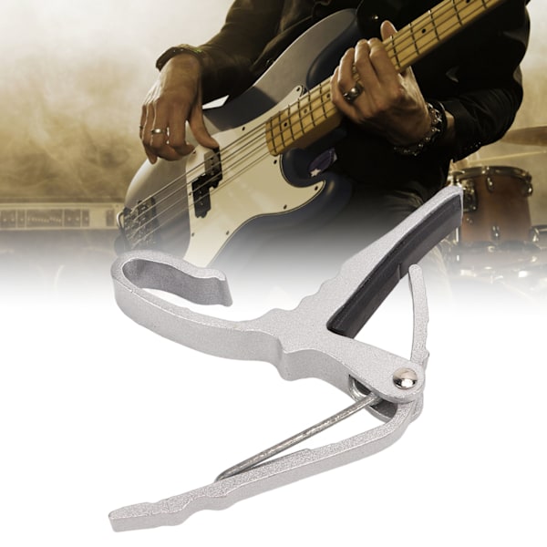 Gitarr Capo Alloy Snabb Tonändring Bärbar Instrument Tillbehör för Spel Prestanda Silver