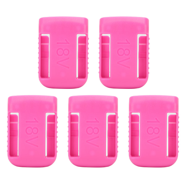 5 stk. 14V-60V Batteriholder Montering Hylde Stativ Stativ Slots Hanger Spænde Pink