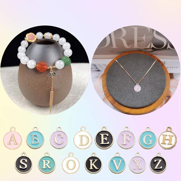 Metallbokstavsberlocker för smyckestillverkning, alfabetsberlocker för armband, 4 set alfabetshängen för DIY-halsband, armband, örhängen, legering