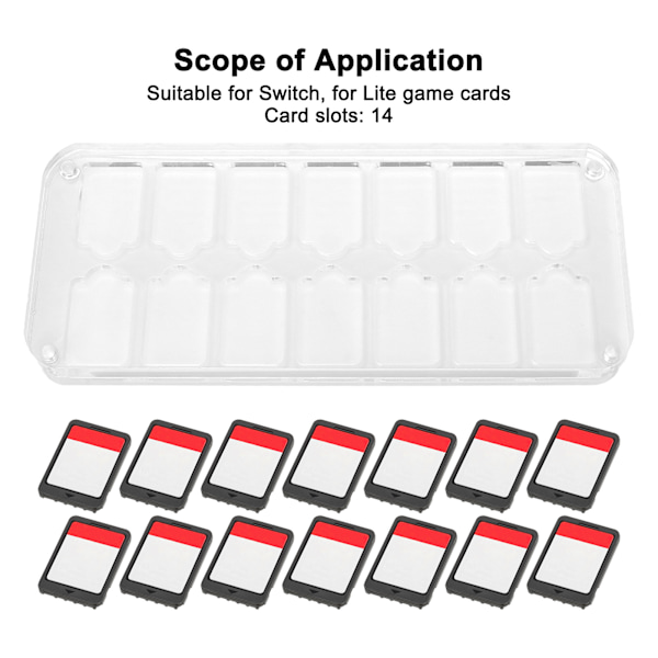 Spilkortæske Transparent Akryl Spil Opbevaringsboks med 14 Slots til Switch for Lite Krystalboks