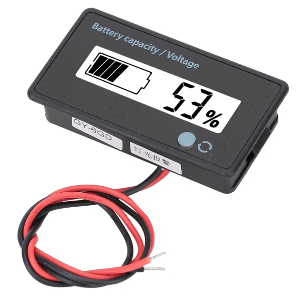 GY-6GD PCB HTN Batterikapacitetsmonitor Indikator LCD-skärm med blinkande larm 12-84V Vit