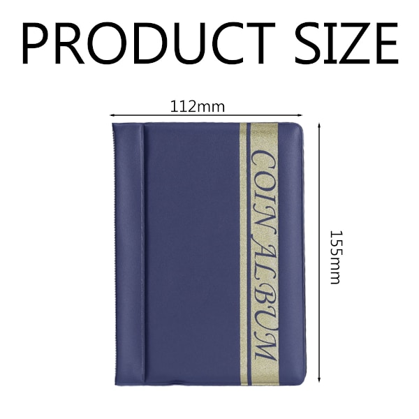 Souvenir Minnesmynt Album med Konstläderomslag, Genomskinliga PVC-sidor Myntsamlingshållare för Pengar Exemplar Visning, Multipurpose