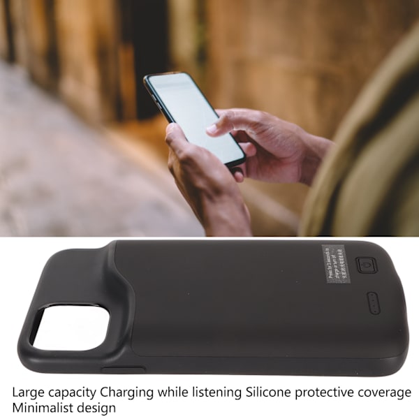 Telefonbatteri deksel for IOS 11 Pro Max 6.5in utvidet ladebeskyttende deksel 6000mAh oppladbart indikator slankt deksel