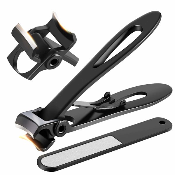 Nagelklippare för tjocka naglar - Bred käköppning Stora nagelklippare, Rostfritt stål Heavy Duty tånagelklippare för tjocka naglar, extra stor
