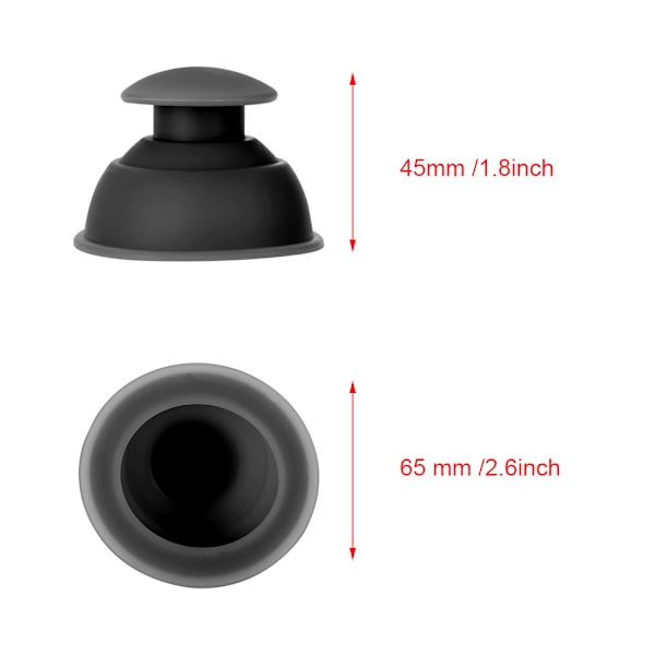 Silikone Fugtabsorber Anti Cellulite Vakuum Cupping Cup Massage (Sort)