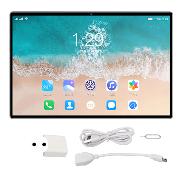 10 Tum Tablet Blå 1200x1920 FHD 6GB RAM 256GB ROM 2.0GHz Octa Core 13Mp Kamera 7000mAh 5G WiFi Kontorstablet 100‑240V EU-kontakt Blå