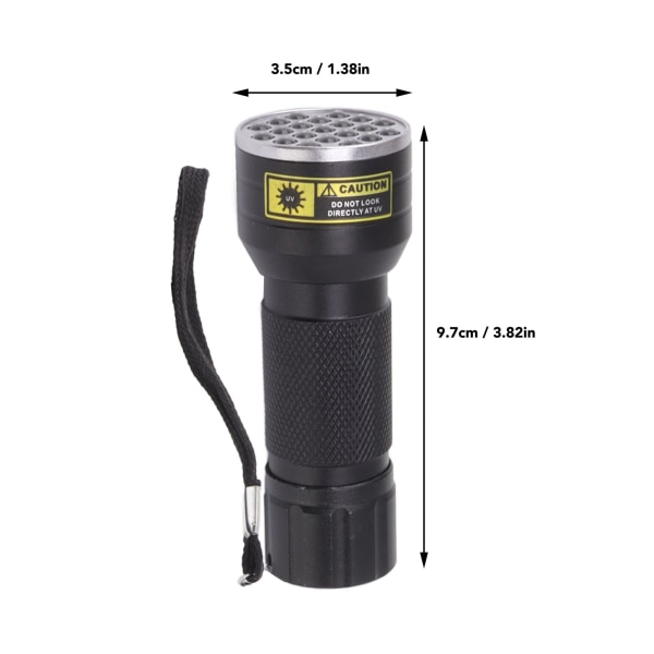 21LED UV Blacklight lommelygte 395nm Blacklight LED lommelygte f