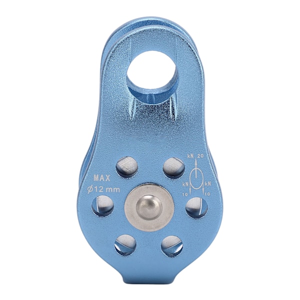 Climbing Single Pulley Al Mg Alloy Fixed Eye Single Rope Pulley for Mountaineering Rappelling Rescue Light Blue