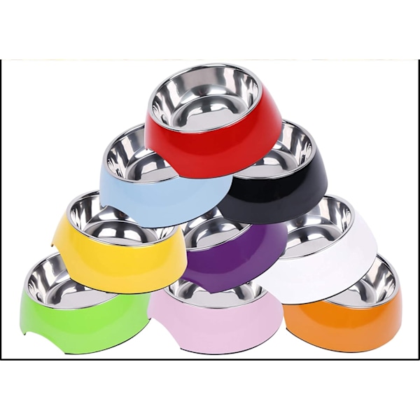 Halkfri Hundskål med Botten, Ergonomisk Lutande Design För Bekväm Ätning, Kraftigt Rostfritt Stål, BPA-Fri, Diskmaskinsäker, Livsmedelsgodkänd, Slagtålig