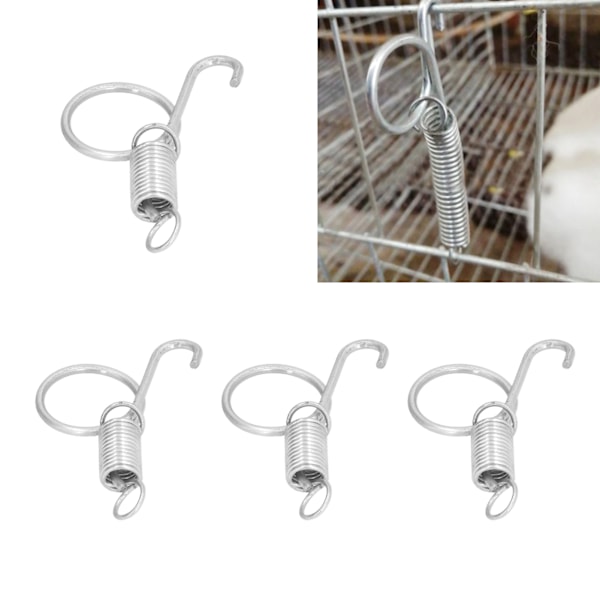 20 st burdörrfjäderhake i metall för att fixa kaninburdörrar, jordbruksutrustning 6x2,1 cm