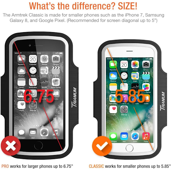Fullständig Träningsarmband för Stora Smartphones, Vattentåligt Neoprenmaterial Universell Passform