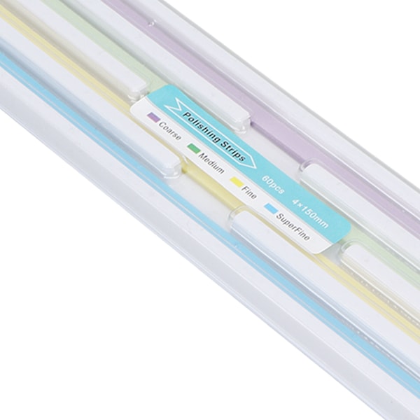 60 st tandpoleringsremsor för tandpolering 4 färger slitstark plast tandpapper bärbar tandfil