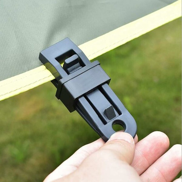 Justerbart låsande markisklämma, stark presenningsklämma, återanvändbar ABS-plast, perfekt för camping, picknick och andra utomhusaktiviteter (8,3*3,3 cm)