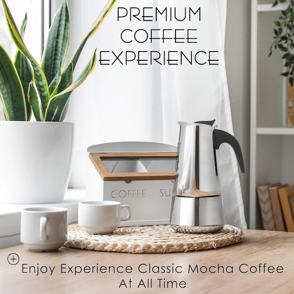 Mokabryggare med kaffeperkolatordesign, kaffebryggare i rostfritt stål för camping eller hemmabruk, kaffebryggare för spishäll 100ml