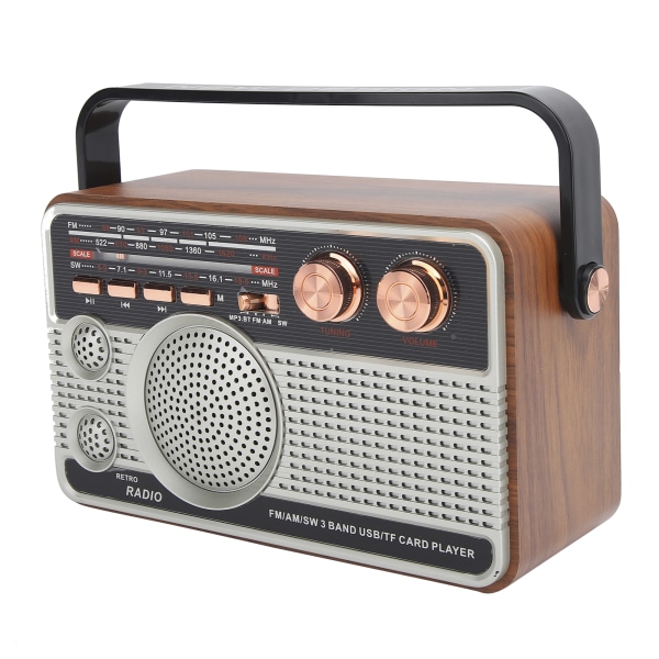 FM/AM/SW Radio Bærbar Bluetooth Genopladelig USB Højttaler til U Disk/Hukommelseskort