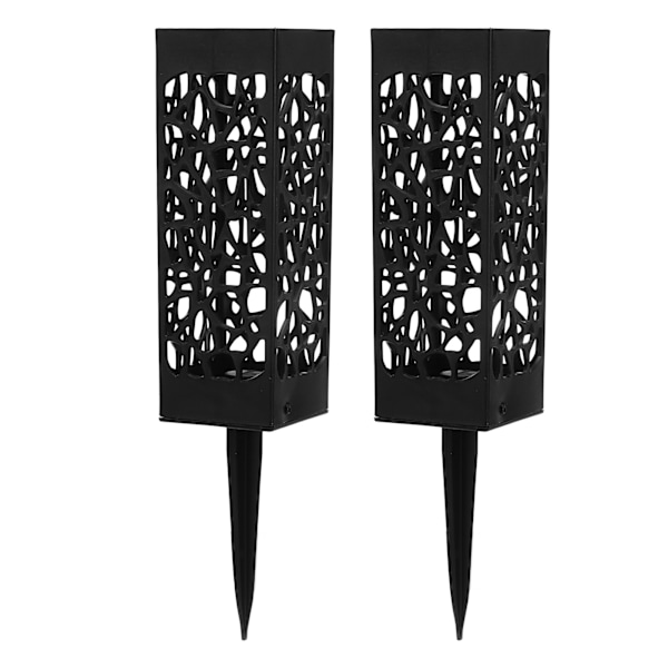 2 stk. Kirkegård Grav Vase Sort Søjle Unik Hul Design Nem Installation Jord Indsæt Grav Blomsterholdere
