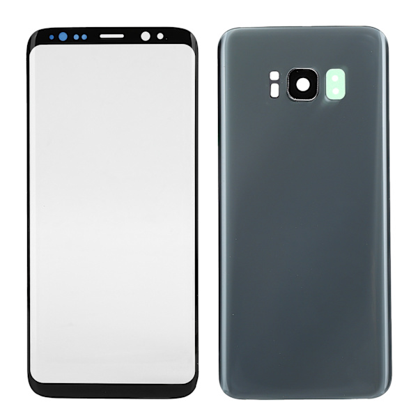 Mobiltelefon Bakre Bakglasomslag Främre Skärm Glaslinsersättningsset för Samsung S8