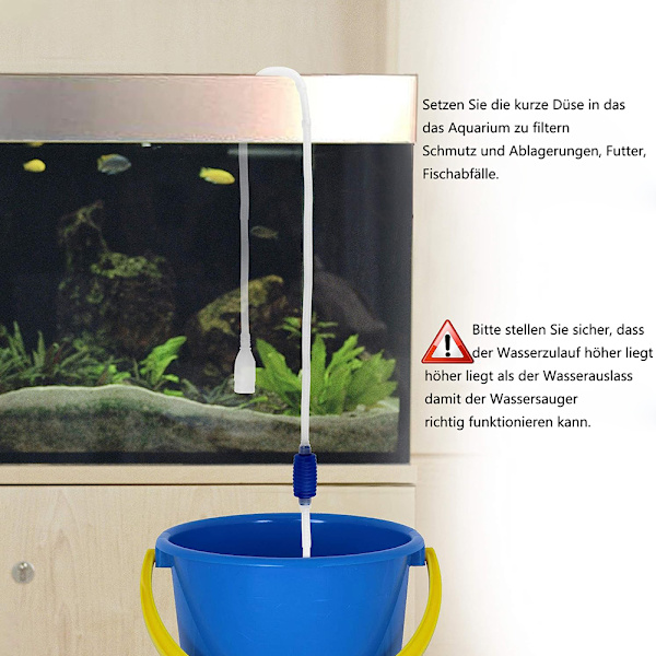 Akvarium Slammsugare Handdriven Dammsugare För Vattenbyten Golvrengörare För Akvarierengöring Av Småsten