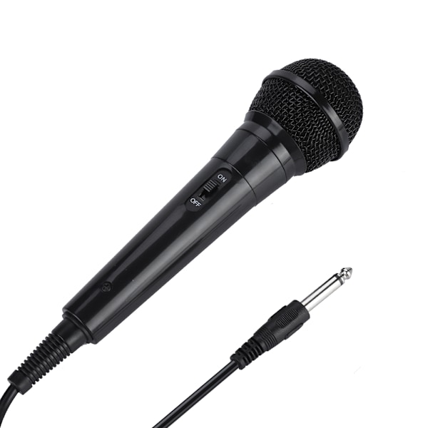 Bærbar håndholdt dynamisk mikrofon med ledning for klar stemme til karaoke (svart)