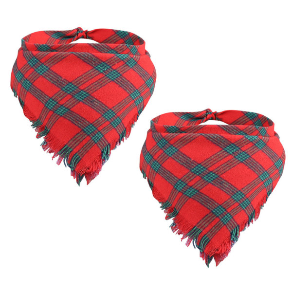 2 st Pet fringe klassisk rutig dregelsaliv Pet scarf Pet dr