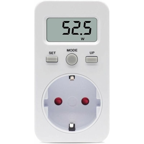 Digital Timer, 230V AC Elförbrukningsmätare för Akvarier, Växtbelysning och Hushållsapparater, Max Ström 16A, Max Effekt 3680W, Lätt att Använda med