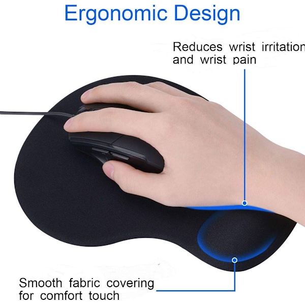 Ergonomisk musmatta, elegant utseende med minnesskum för hemmakontor, studier, enkel skrivning och smärtlindring (halkfri PU-bas, oändlig komfort)