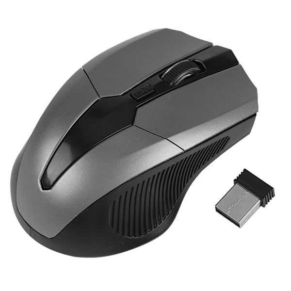 2,4 GHz trådlös optisk mus intelligent USB-mottagare för PC-dator bärbar dator (grå)