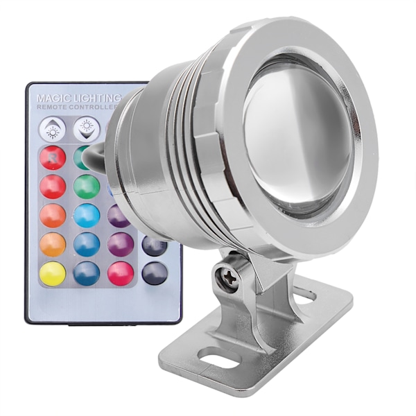 RGB LED undervattensljus Vattentät Flerfärgad Utomhus Trädgård Spotlight AC85-265V (silvrig)