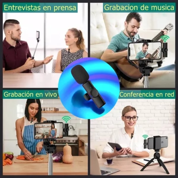 Professionell trådlös mygga för stabil överföring, smart brusreducering, kristallklar ljudkvalitet, Plug & Play för iPhone, iPad,