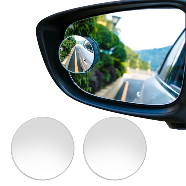 Blind Spot Mirror, Rear View Wide Angle, Stick on Black Round