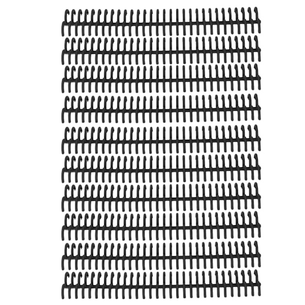 10 stk. løse blade bindingsryg 30 huller 22mm indre diameter slidstærke plastbindingsringe sorte