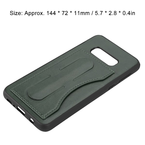 Enkel stil PU läder korthållare telefonfodral för Samsung S10 Lite bakre telefonfodral (grön)