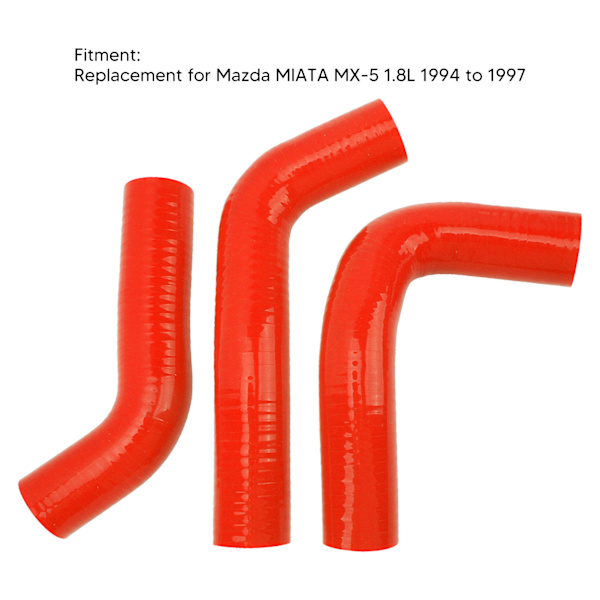 Silikone Radiator Kølevæske Slange Radiator Kølevæske Varmeapparat Vandslange Rør Udskiftning til Mazda MX‑5 1994 til 1997