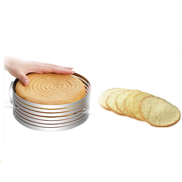 16-20cm justerbar kakeform i rustfritt stål, teleskopisk kakeskjærersett, mousseform, skive-selv-bakeverktøy