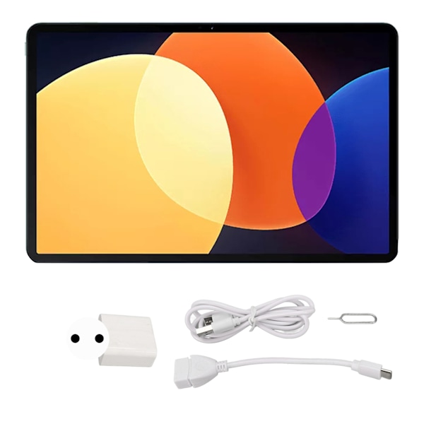 10-tums Tablet 8G RAM 128G ROM Stöd för 4G-nätverkssamtal Octa Core Processor Tablet PC för Android 11 100‑240V EU-kontakt Grå