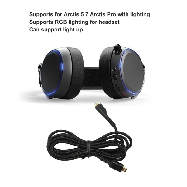 USB-lydkort til hodesettforlengelseskabel Lydkabel for SteelSeries Arctis 3 5 7 Arctis Pro for GameDac for ChatMix