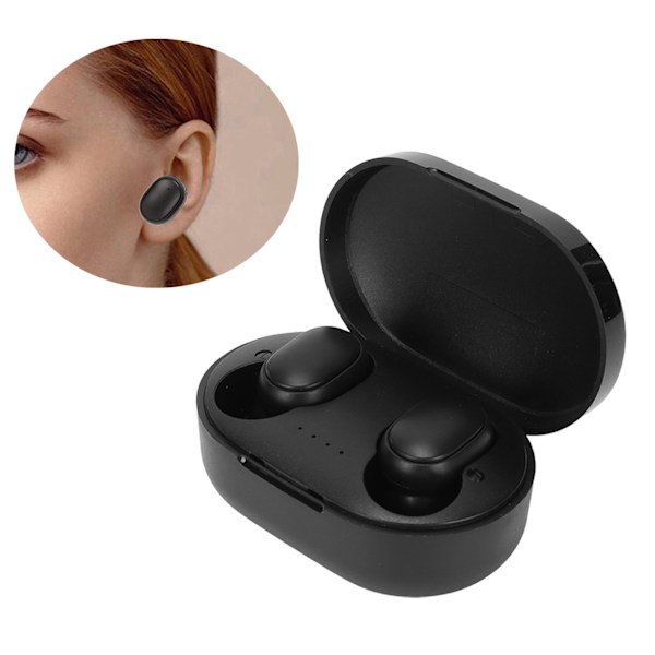 Bluetooth-hörlurar med brusreducering, stereo, inbyggd mikrofon, trådlösa hörlurar med laddningsfodral för smartphones och surfplattor